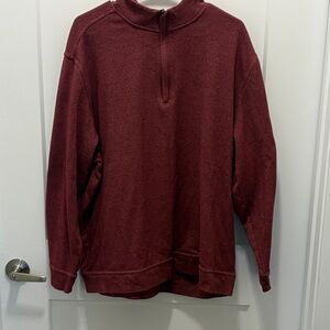 Walter Hagen Men's Zip-Neck Sweater in Burgundy